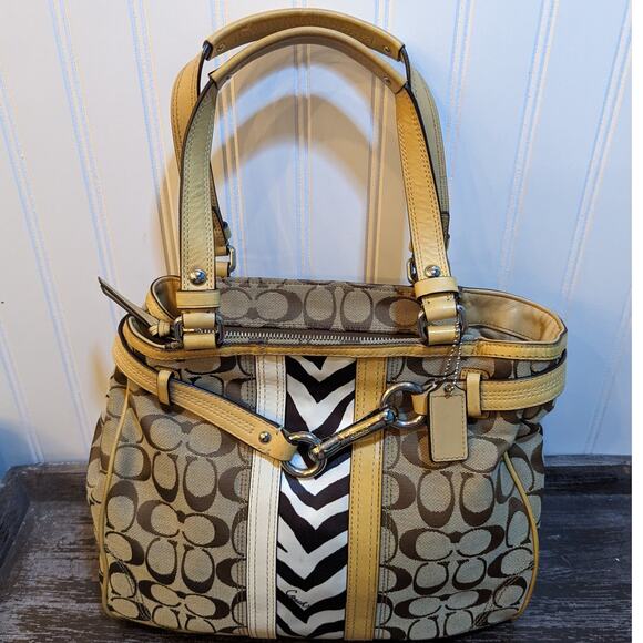 Coach Multicolor Monogramed Signature Animal Print Bag - Picture 1 of 8